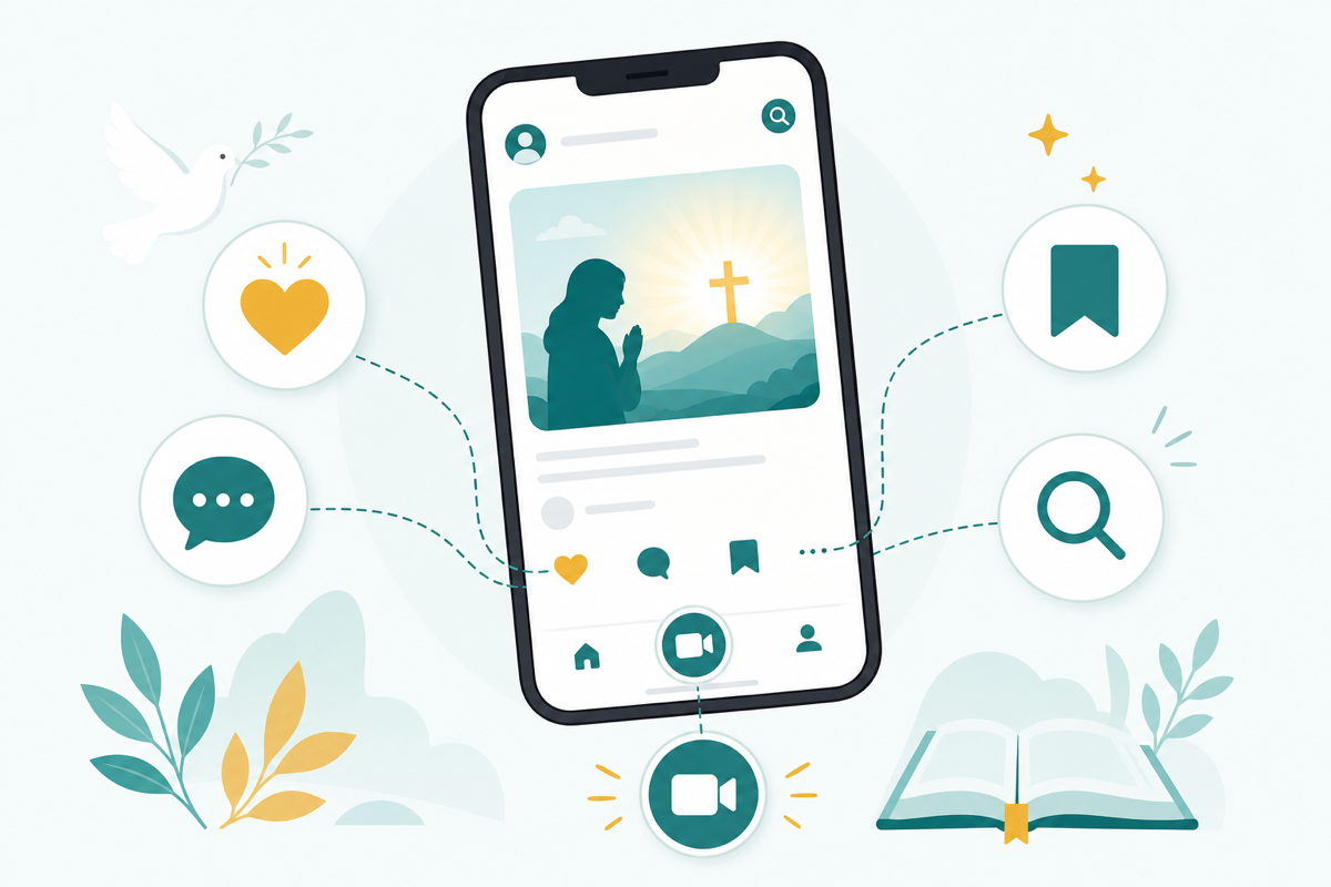God Did app screens showing feed and community features