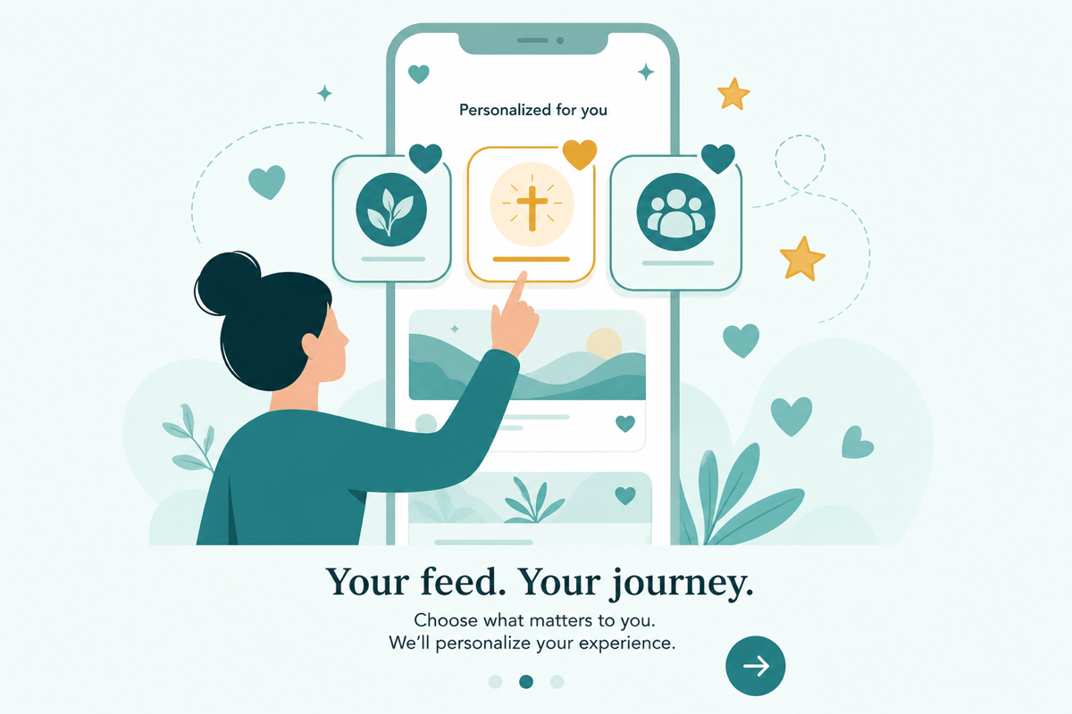 God Did onboarding showing topic interests